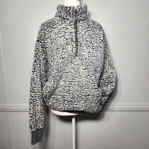 Express | Teddy Bear Fuzzy Fleece Oversized Comfy Pullover Half Zipper Up